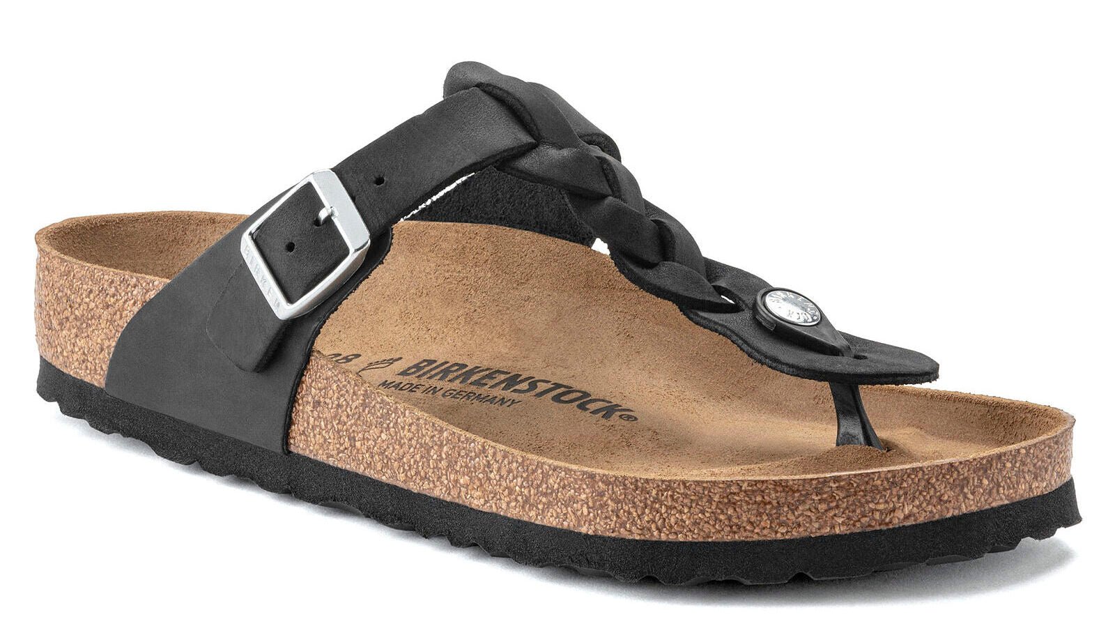 Birkenstock Gizeh Braided Black Oiled Leather Original Footbed - Grady’s Feet Essentials - Birkenstock