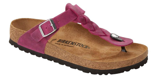 Birkenstock Gizeh Braided Festival Fuchsia Oiled Leather Original Footbed - Grady’s Feet Essentials - Birkenstock