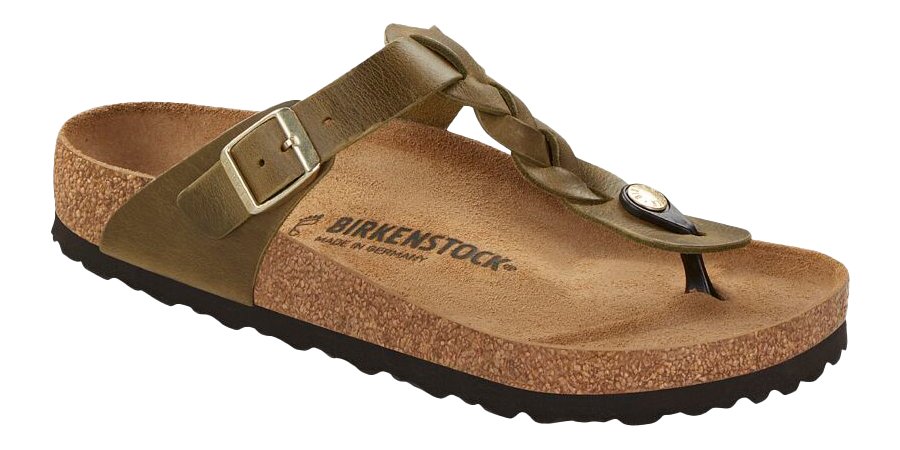 Birkenstock Gizeh Braided Green Olive Oiled Leather Original Footbed - Grady’s Feet Essentials - Birkenstock