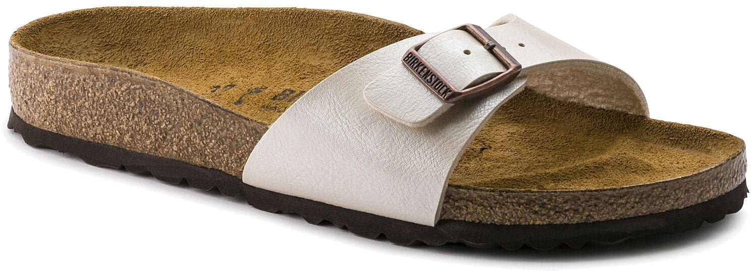 Birkenstock Madrid Pearl White Birko Flor Original Footbed - Grady’s Feet Essentials - Birkenstock