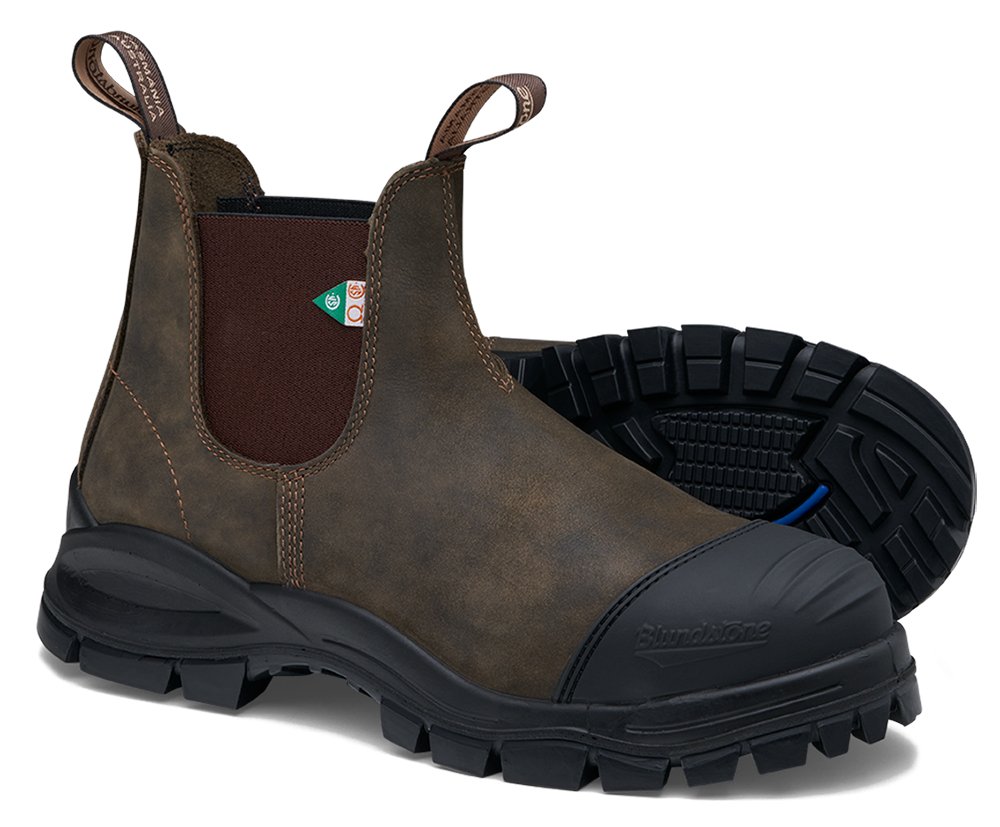 Blundstone 962 XFR CSA Rustic Brown Rubber Toe Work and Safety Cap - Grady’s Feet Essentials - Blundstone