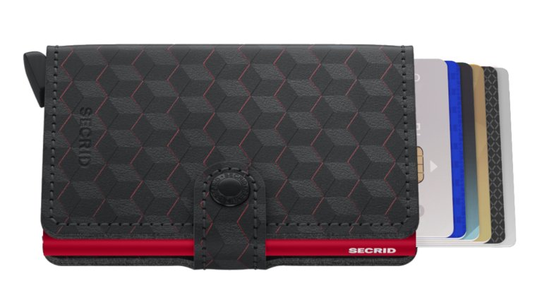 Secrid Mini Wallet Black Optical with Red - Grady’s Feet Essentials - Secrid