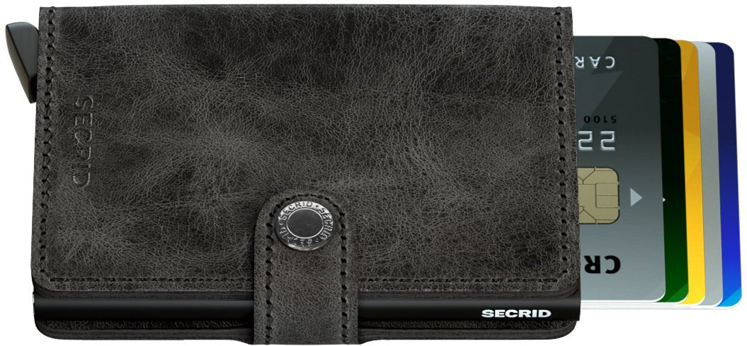 Secrid Mini Wallet Black Vintage Leather - Grady’s Feet Essentials - Secrid