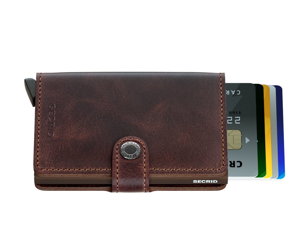 Secrid Mini Wallet Chocolate Vintage Leather - Grady’s Feet Essentials - Secrid