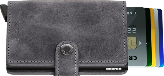 Secrid Mini Wallet Grey Vintage Leather - Grady’s Feet Essentials - Secrid