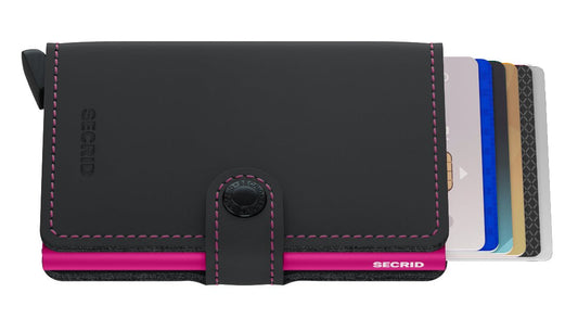 Secrid Mini Wallet Matte Black & Fuchsia - Grady’s Feet Essentials - Secrid