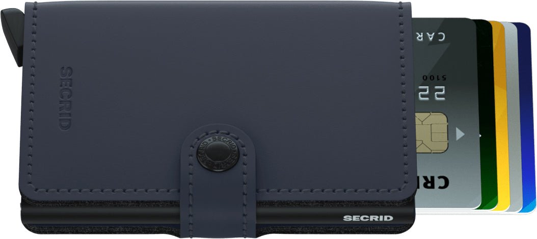 Secrid Mini Wallet Night Blue Matte Leather - Grady’s Feet Essentials - Secrid