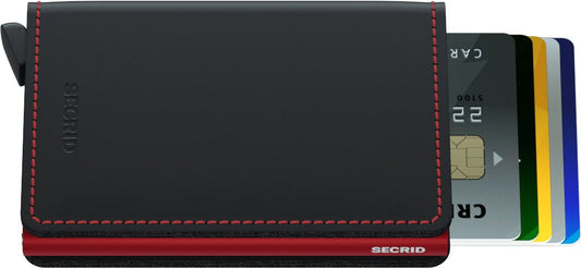 Secrid Slim Wallet Black Matte Leather with Red - Grady’s Feet Essentials - Secrid