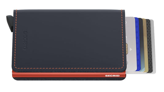 Secrid Slim Wallet Nite Blue Matte with Orange - Grady’s Feet Essentials - Secrid