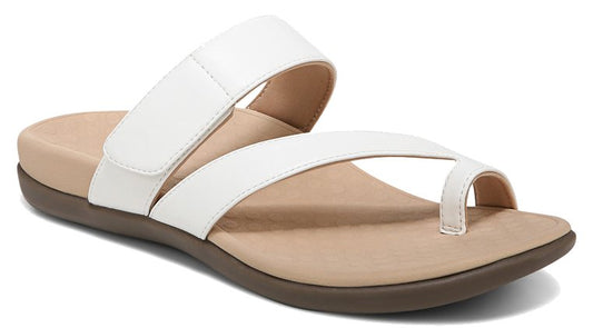 Vionic Morgan Toe Loop White Sandal - Grady’s Feet Essentials - Vionic